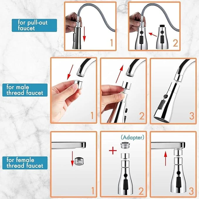 360° Rotating Tap Extender  3Modes