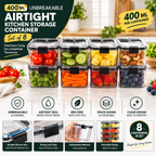 400 ML Airtight Kitchen Storage Container Set of 8