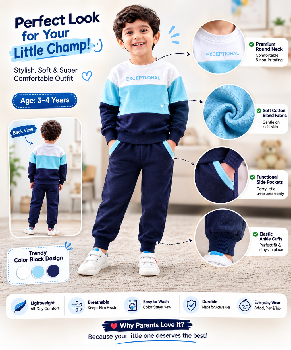 Tracksuit for Boys (Blue, 3-4 Years)