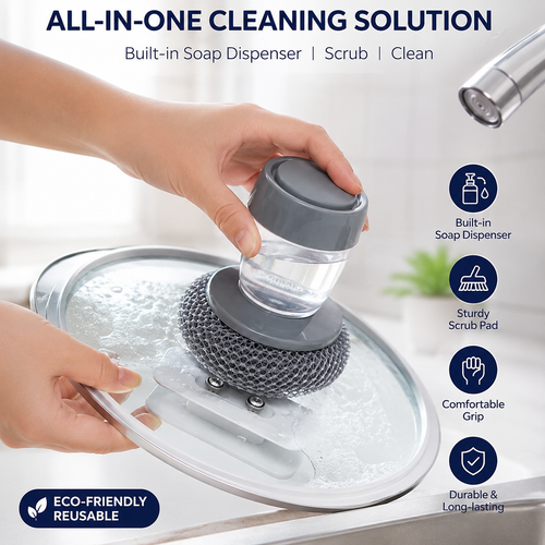 2-in-1 Liquid Soap Dish Scrubber (2 Pack)