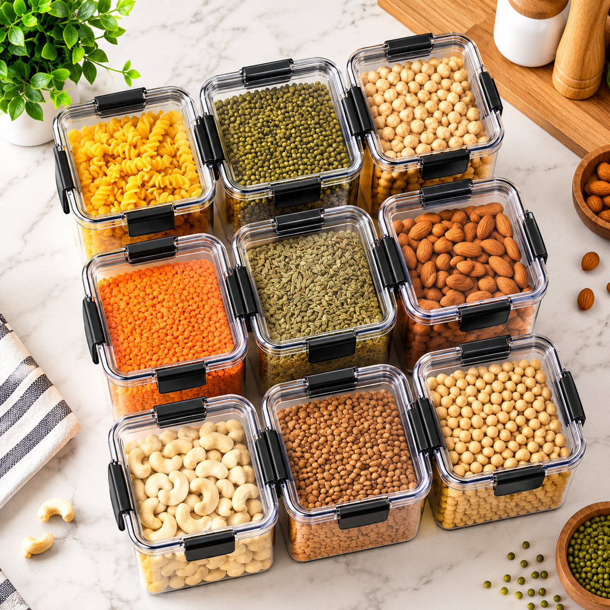 1100 ML Airtight Storage Containers – Pices of 8
