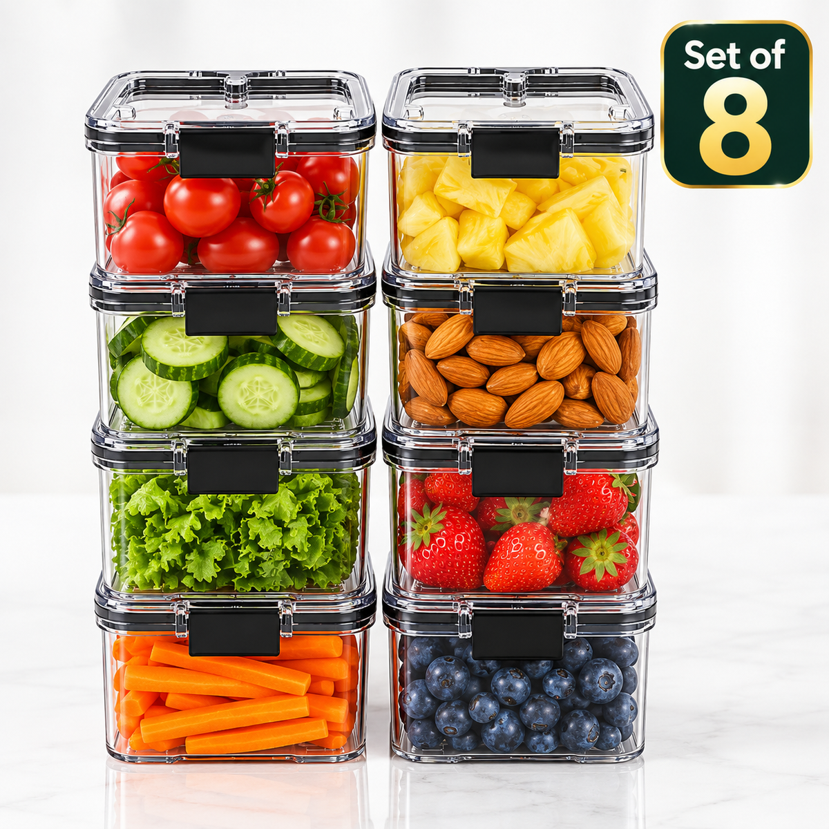 400 ML Airtight Kitchen Storage Container Set of 8
