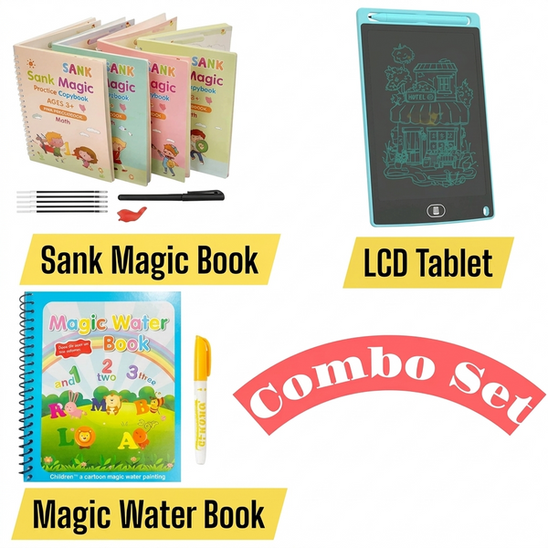 Magic Copybook Set (Magic Book+LCD Tablet + Magic Water Book]