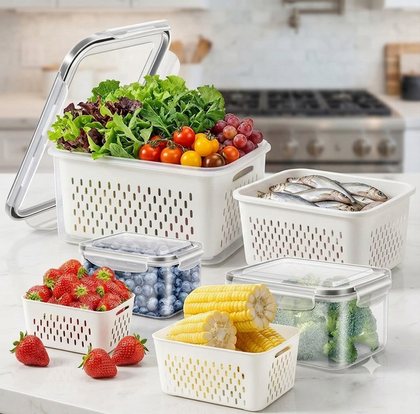 Refrigerator Storage Containers Boxes Pack 4