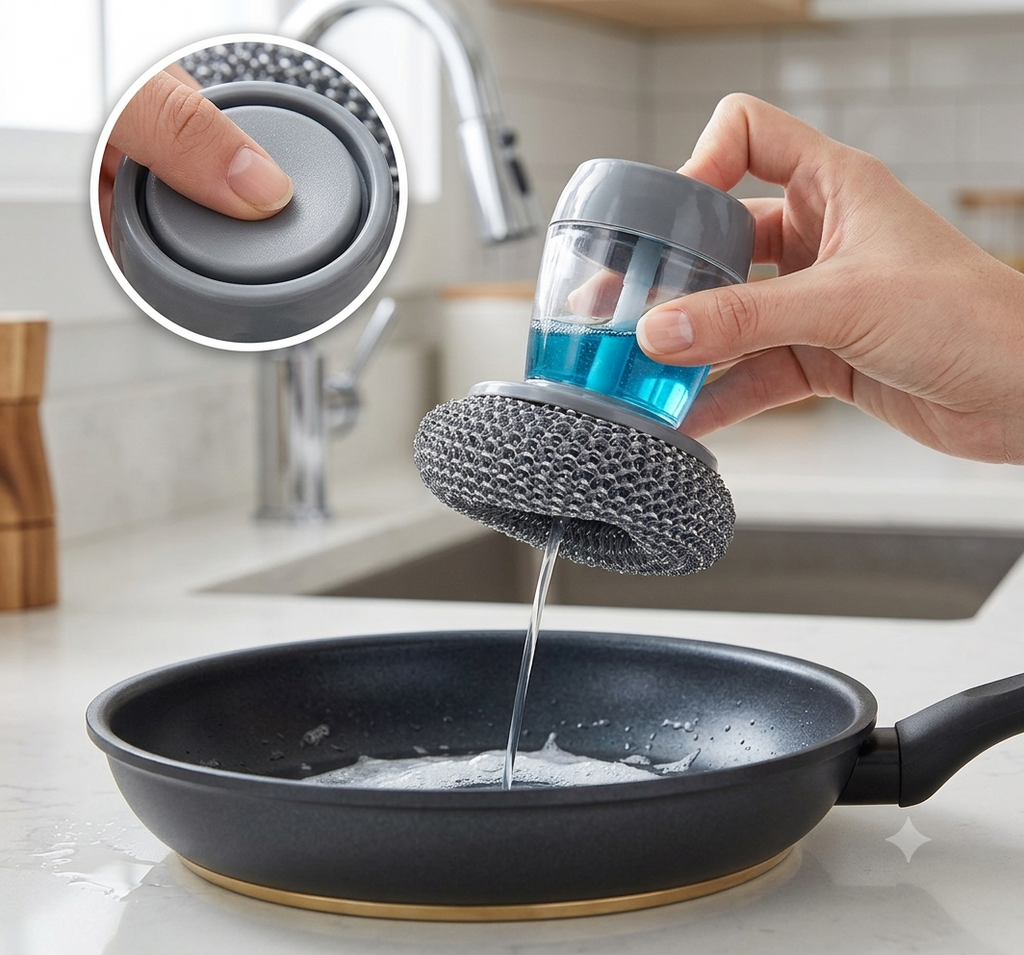 2-in-1 Liquid Soap Dish Scrubber (2 Pack)