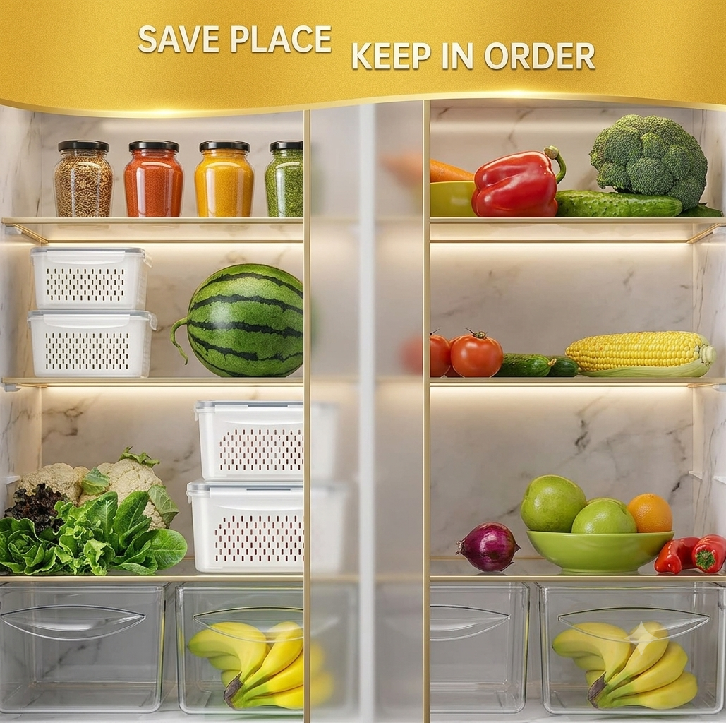 Refrigerator Storage Containers Boxes Pack of 4