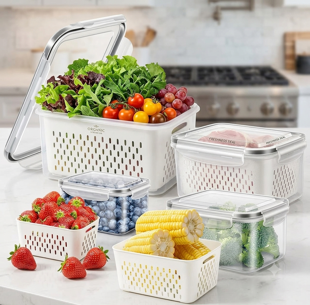 Refrigerator Storage Containers Boxes Pack of 4