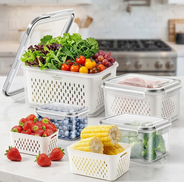 Refrigerator Storage Containers Boxes Pack of 4