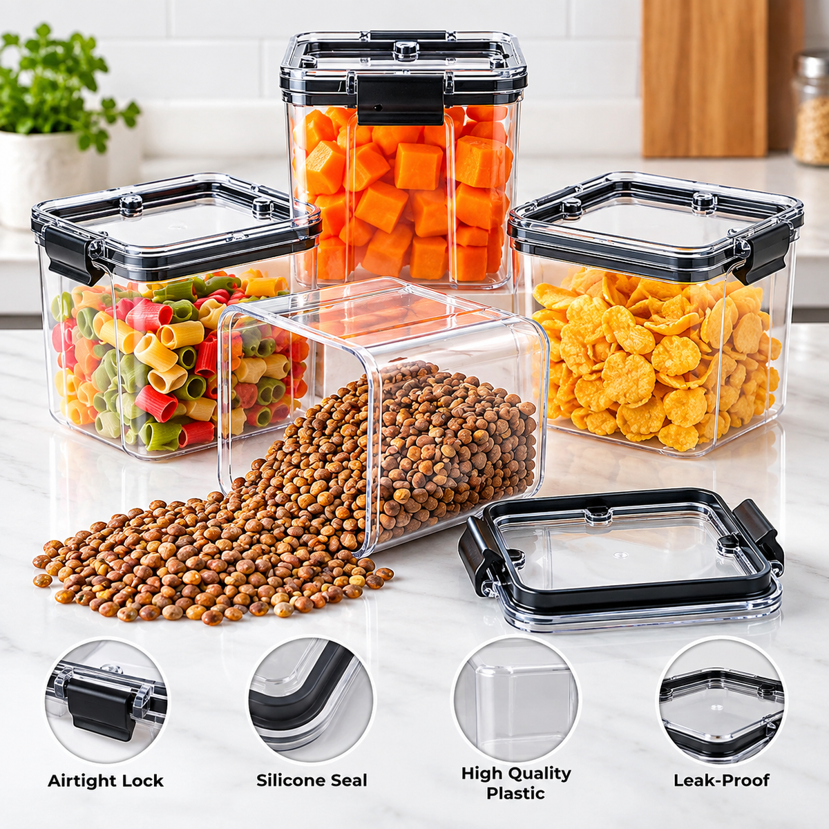 400 ML Airtight Kitchen Storage Container Set of 8