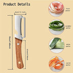 Zero Snag Wooden Peeler for Kitchen Tool,Premium 2-in-1 Multifunctional Fruit & Vegetable Peeler -  Pack of 1